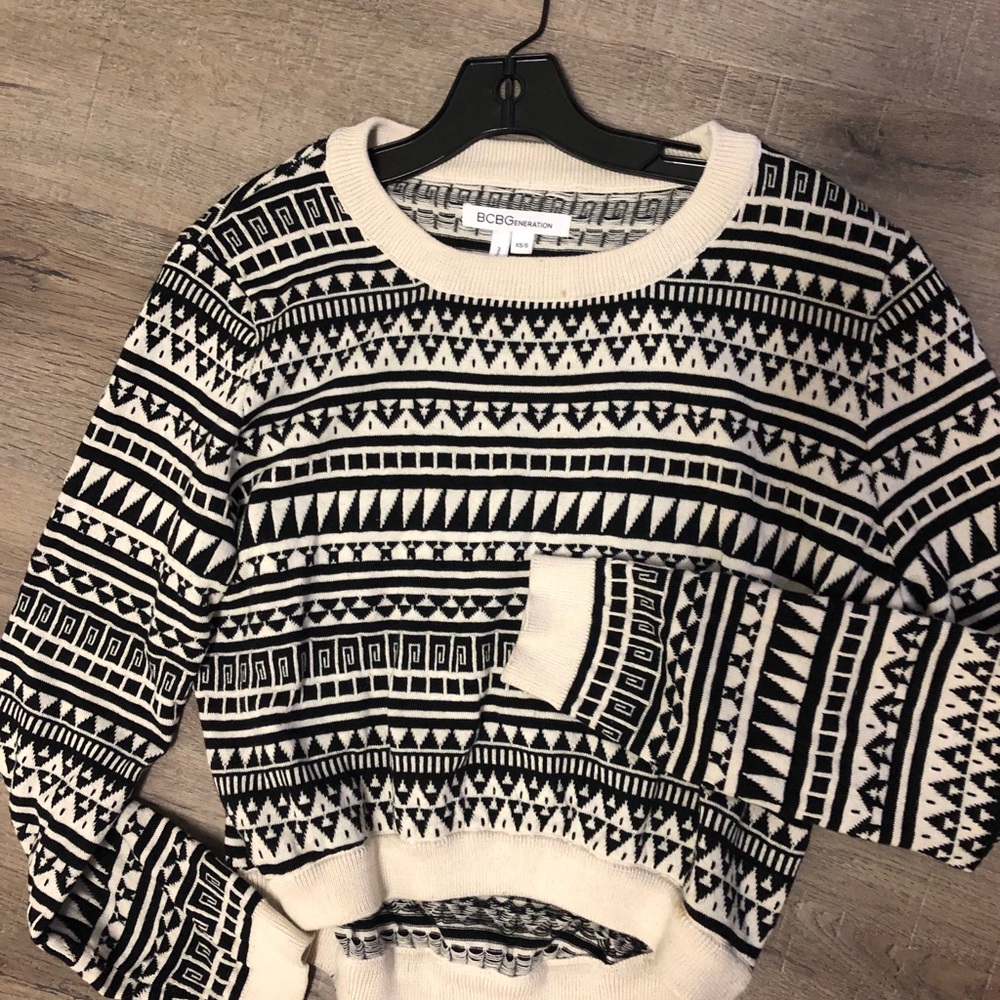 BCBG Tribal cropped sweater
